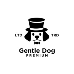 Gentle Dog head logo design isolated white background