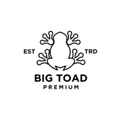 big toad frog line vector logo design isolated white background