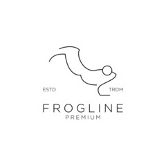 abstract frog simple line vector logo design