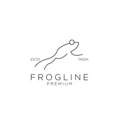 abstract frog simple line vector logo design