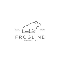 abstract frog simple line vector logo design