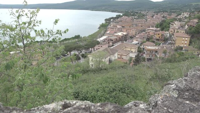 Panoramic view Bracciano lake, Lazio, Italy