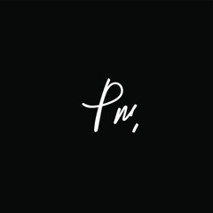 Pm initial handwriting logo vector