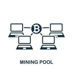 Mining Pool icon. Monochrome simple Cryptocurrency icon for templates, web design and infographics