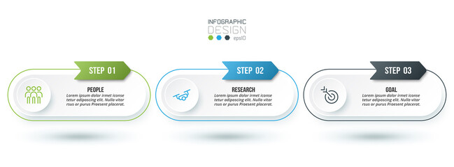 Infographic template business concept with step.
