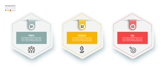 Infographic template business concept with step.
