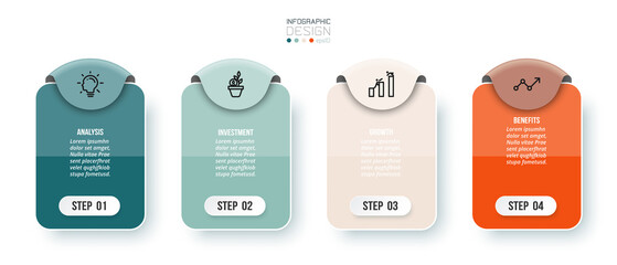 Infographic template business concept with step.
