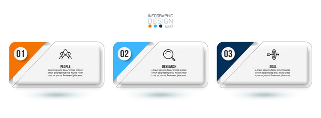 Fototapeta premium Infographic template business concept with step. 