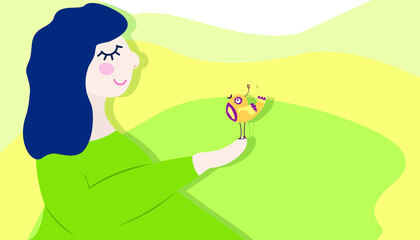 girl bird spring beautiful cute summer happy pregnant