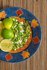 lime on the blue plate ready to cook