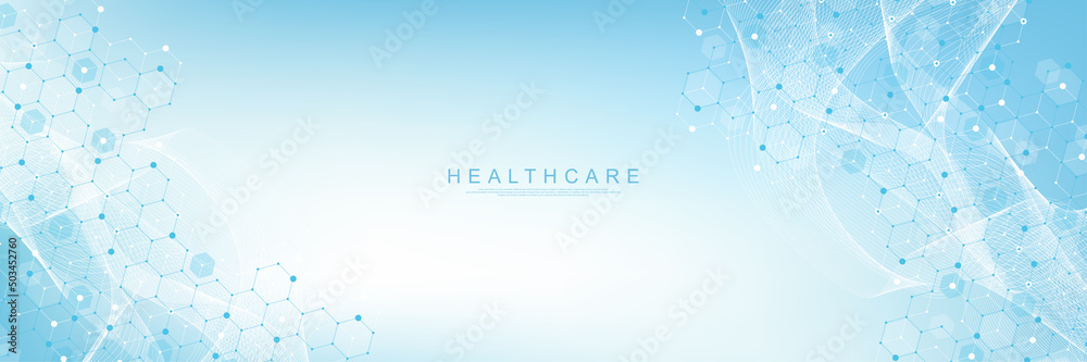 Aufkleber health care and medical pattern innovation concept background design. abstract geometric hexagons sh