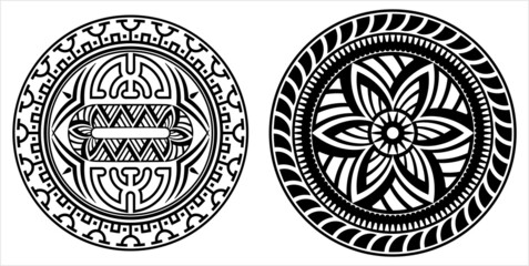 Polynesian Style Circular Shape Tattoo M_2205001 - obrazy, fototapety, plakaty