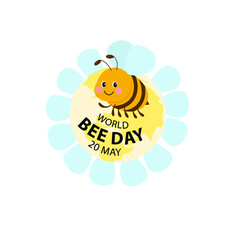 World Bee Day, International Bee Day. Vector illustration template for logo design, banner, poster, flyer, sticker, postcard, etc.