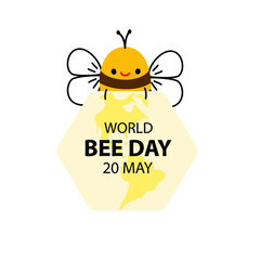 World Bee Day, International Bee Day. Vector illustration template for logo design, banner, poster, flyer, sticker, postcard, etc.