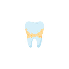 Tooth with caries flat style, vector illustration isolated on white background