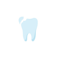 Chipped tooth flat style, vector illustration isolated on white background