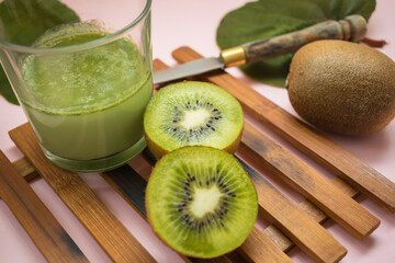 close-up of a kiwi cut in half