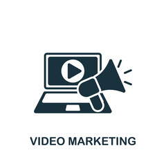 Video Marketing icon. Monochrome simple Digital Marketing icon for templates, web design and infographics