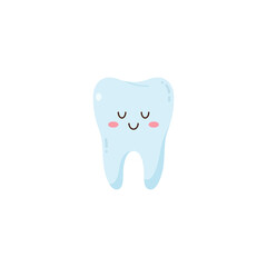 Smiling character tooth, vector years illustration on a white background.