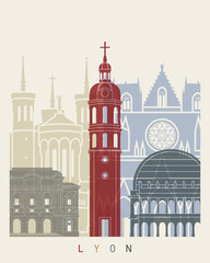 Lyon Skyline Poster