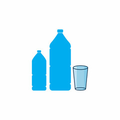 Plastic bottle and glass vector icon