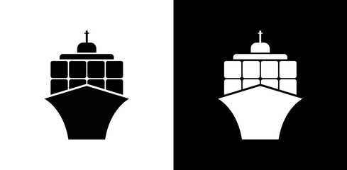 cargo ship icon on white background	