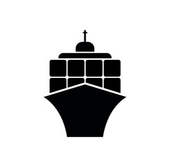 cargo ship icon on white background	