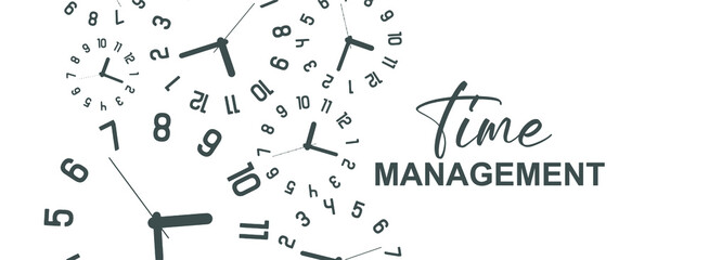 Time Management sign on white background