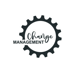 change management sign on white background	