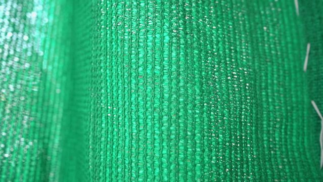 Green Fabric Textured Background, Green textile pattern, green line shape background - Selective focused