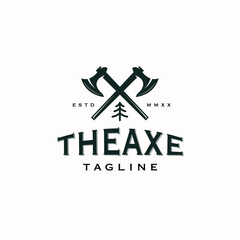 Axe logo icon design template flat vector