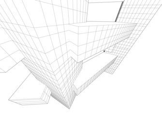 Modern architecture vector 3d illustration