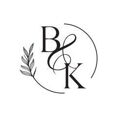 kb, bk, Elegant Wedding Monogram, Wedding Logo Design, Save The Date Logo