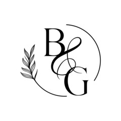 gb, bg, Elegant Wedding Monogram, Wedding Logo Design, Save The Date Logo