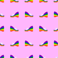 Seamless vector colorful vibrant pattern with LGBTQ colors.