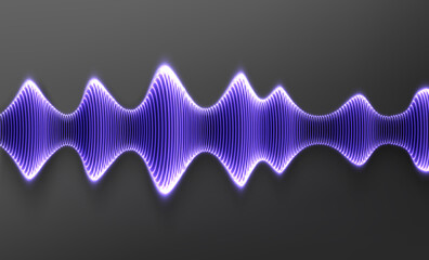 Sound wave, 3D music equalizer. Vector illustration