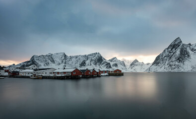 lake in the mountains in winter