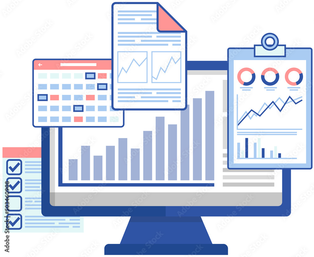 Poster infographic chart vector template. annual statistics curve graph design. market data diagrams. graph