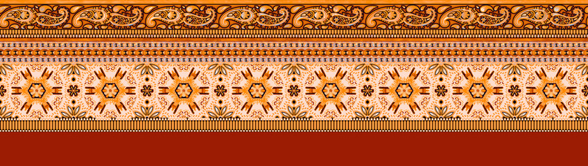 colorful geomatrical boder traditional ethnic digital boder
