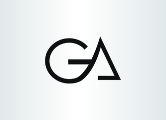Initial Letter GA Logo Template Design - obrazy, fototapety, plakaty