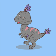 Cute dinosaur cartoon character illustration