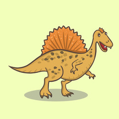 Cute dinosaur cartoon character illustration