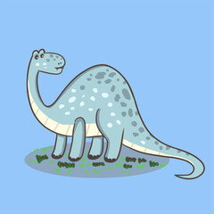Cute dinosaur cartoon character illustration