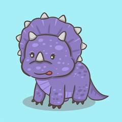 Cute dinosaur cartoon character illustration