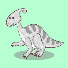 Cute dinosaur cartoon character illustration