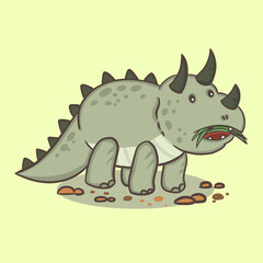 Cute dinosaur cartoon character illustration
