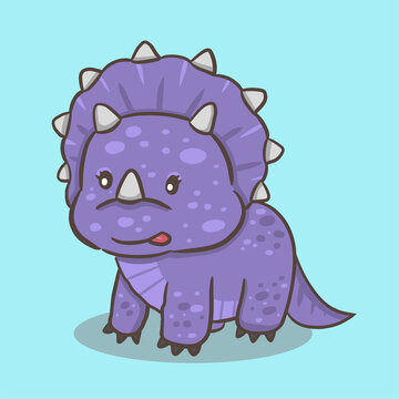 Cute dinosaur cartoon character illustration
