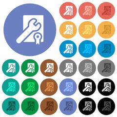 Award winning services solid round flat multi colored icons