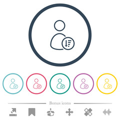 User sort descending outline flat color icons in round outlines