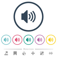 Volume solid flat color icons in round outlines